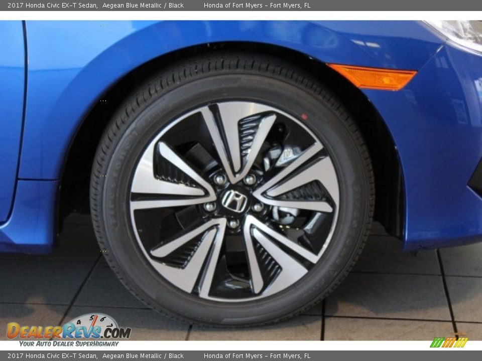 2017 Honda Civic EX-T Sedan Aegean Blue Metallic / Black Photo #2