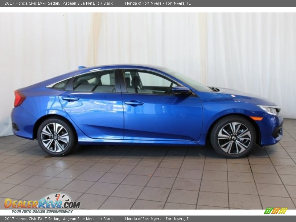 2017 Honda Civic EX-T Sedan Aegean Blue Metallic / Black Photo #3