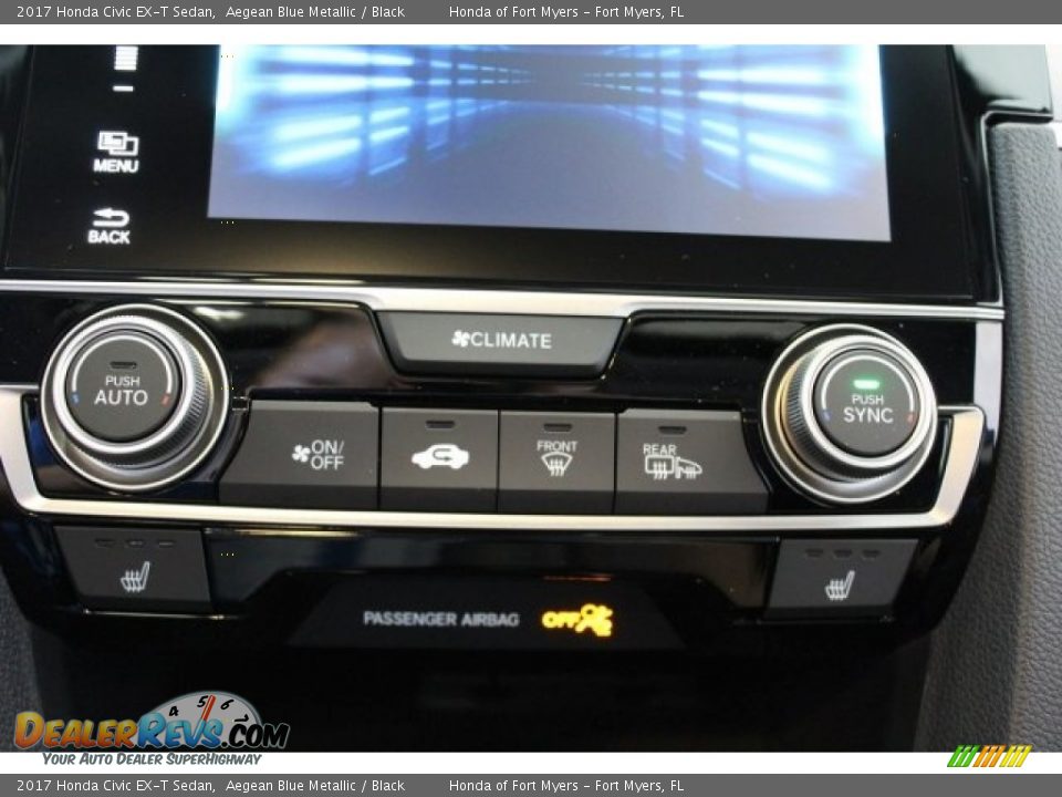 2017 Honda Civic EX-T Sedan Aegean Blue Metallic / Black Photo #18