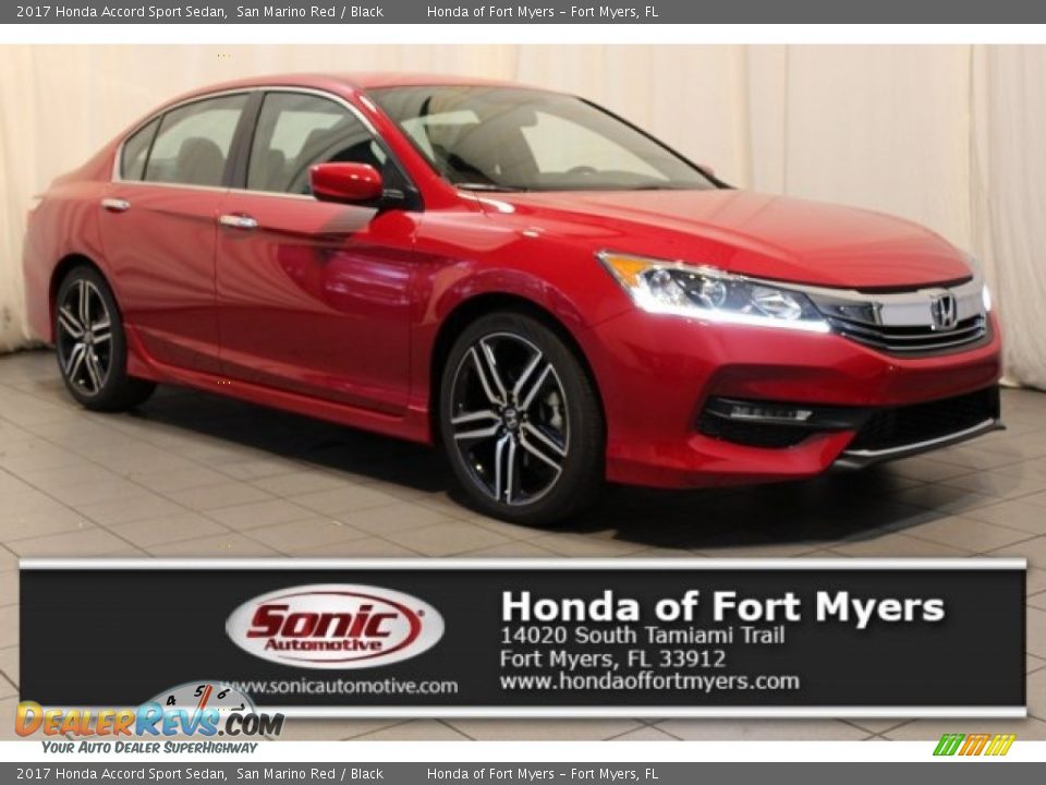 2017 Honda Accord Sport Sedan San Marino Red / Black Photo #1
