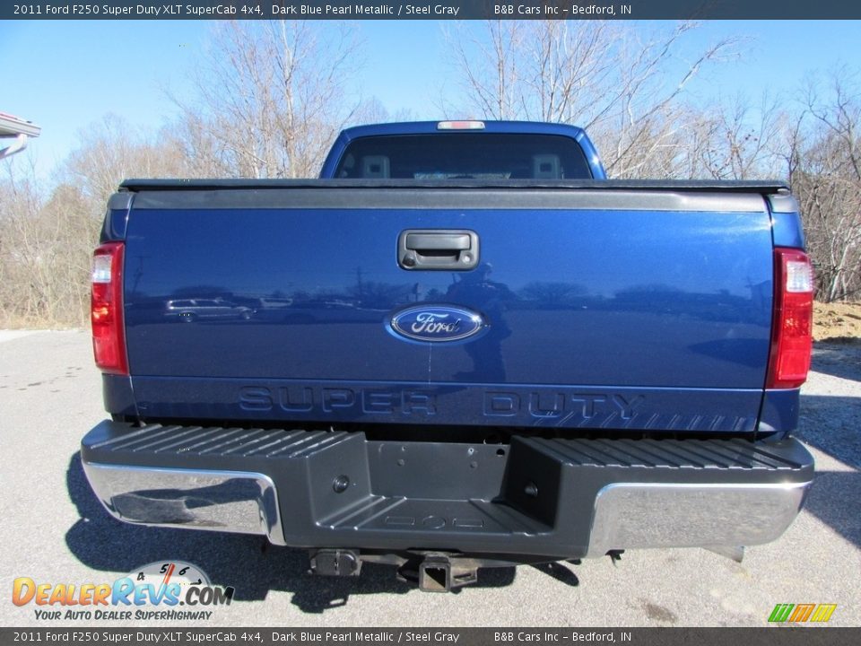 2011 Ford F250 Super Duty XLT SuperCab 4x4 Dark Blue Pearl Metallic / Steel Gray Photo #6