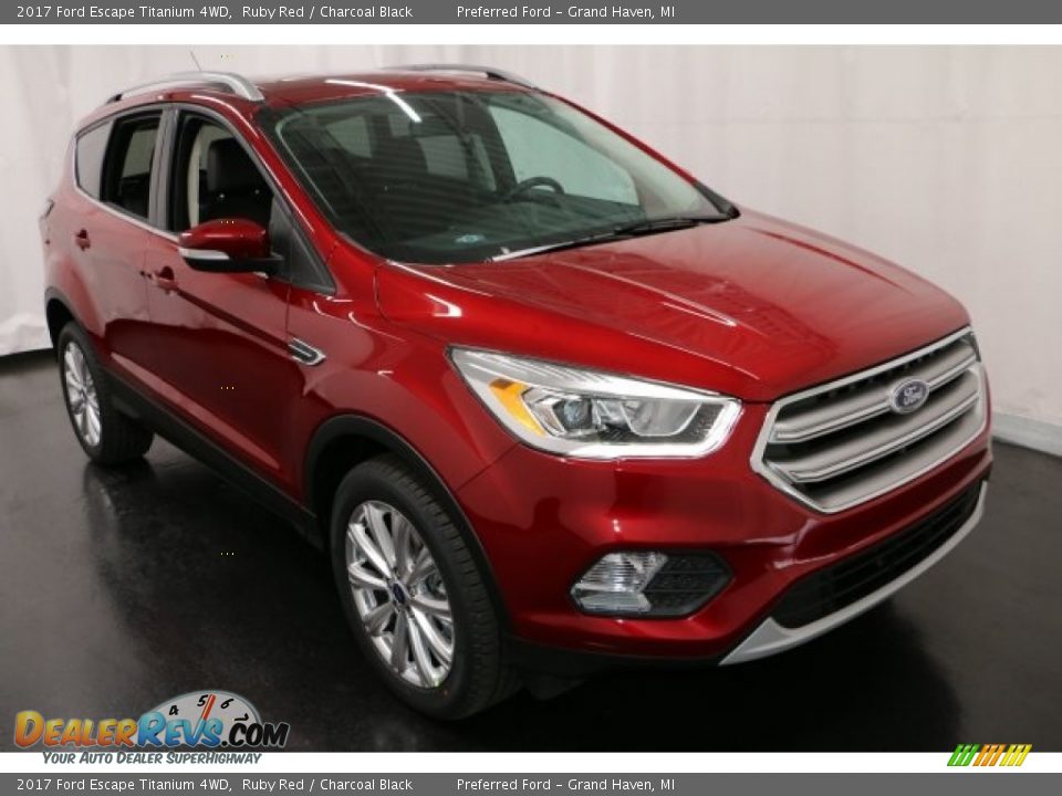 2017 Ford Escape Titanium 4WD Ruby Red / Charcoal Black Photo #7
