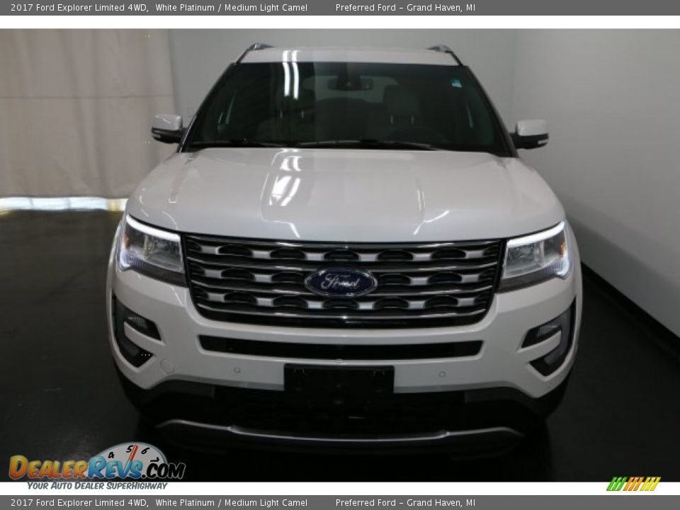 2017 Ford Explorer Limited 4WD White Platinum / Medium Light Camel Photo #7