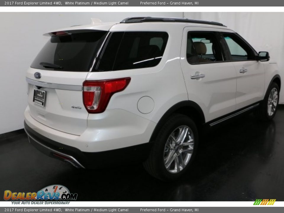 2017 Ford Explorer Limited 4WD White Platinum / Medium Light Camel Photo #9