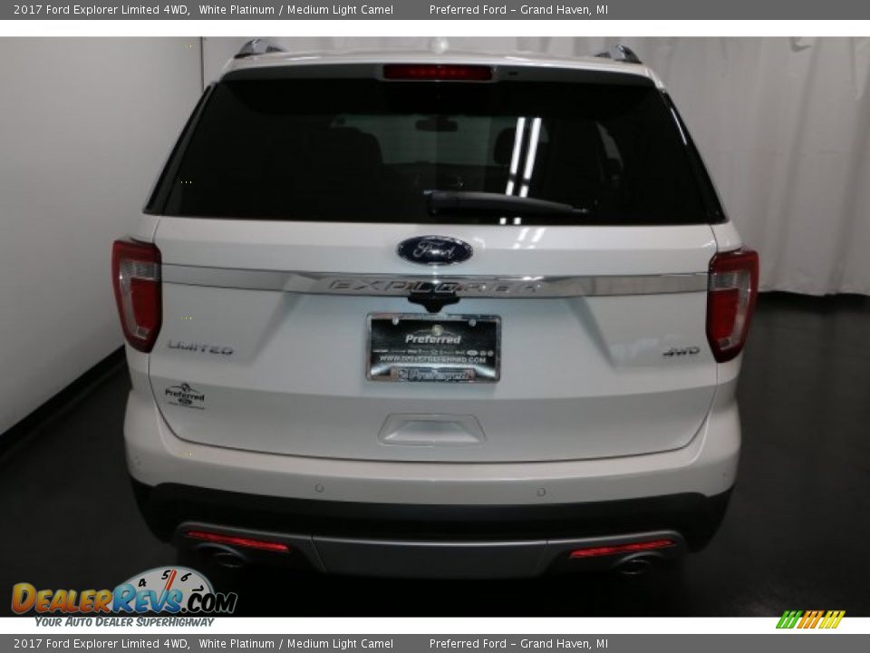 2017 Ford Explorer Limited 4WD White Platinum / Medium Light Camel Photo #10