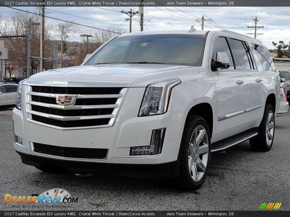 2017 Cadillac Escalade ESV Luxury 4WD Crystal White Tricoat / Shale/Cocoa Accents Photo #3