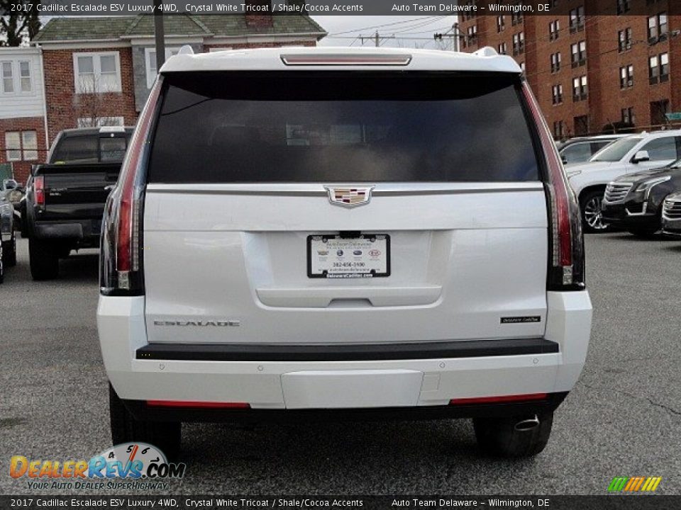 2017 Cadillac Escalade ESV Luxury 4WD Crystal White Tricoat / Shale/Cocoa Accents Photo #5