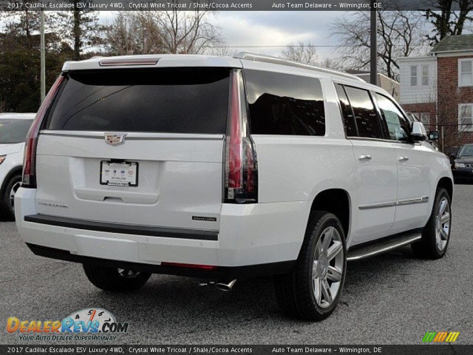 2017 Cadillac Escalade ESV Luxury 4WD Crystal White Tricoat / Shale/Cocoa Accents Photo #6