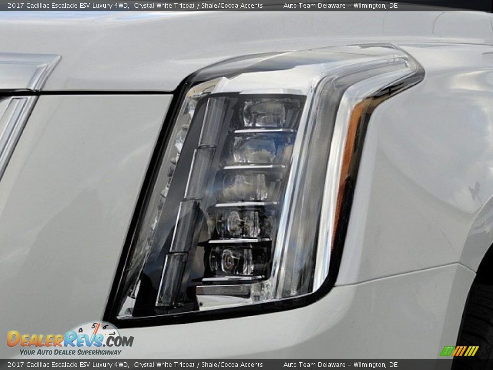 2017 Cadillac Escalade ESV Luxury 4WD Crystal White Tricoat / Shale/Cocoa Accents Photo #9