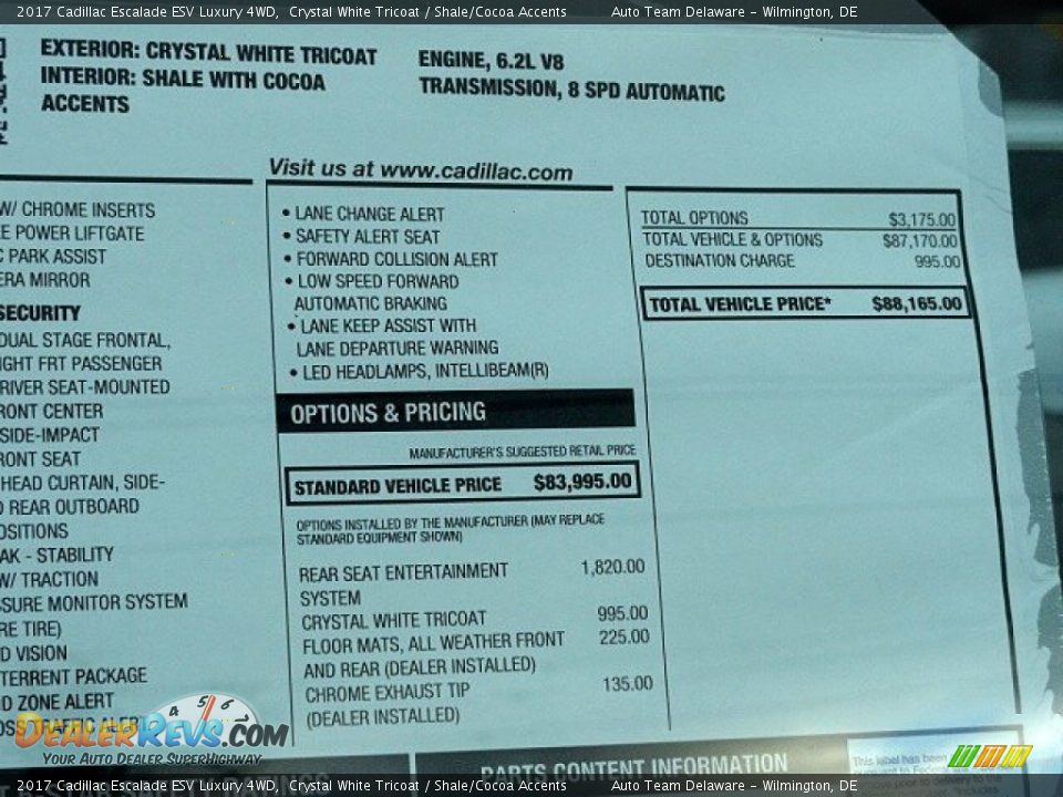 2017 Cadillac Escalade ESV Luxury 4WD Crystal White Tricoat / Shale/Cocoa Accents Photo #29