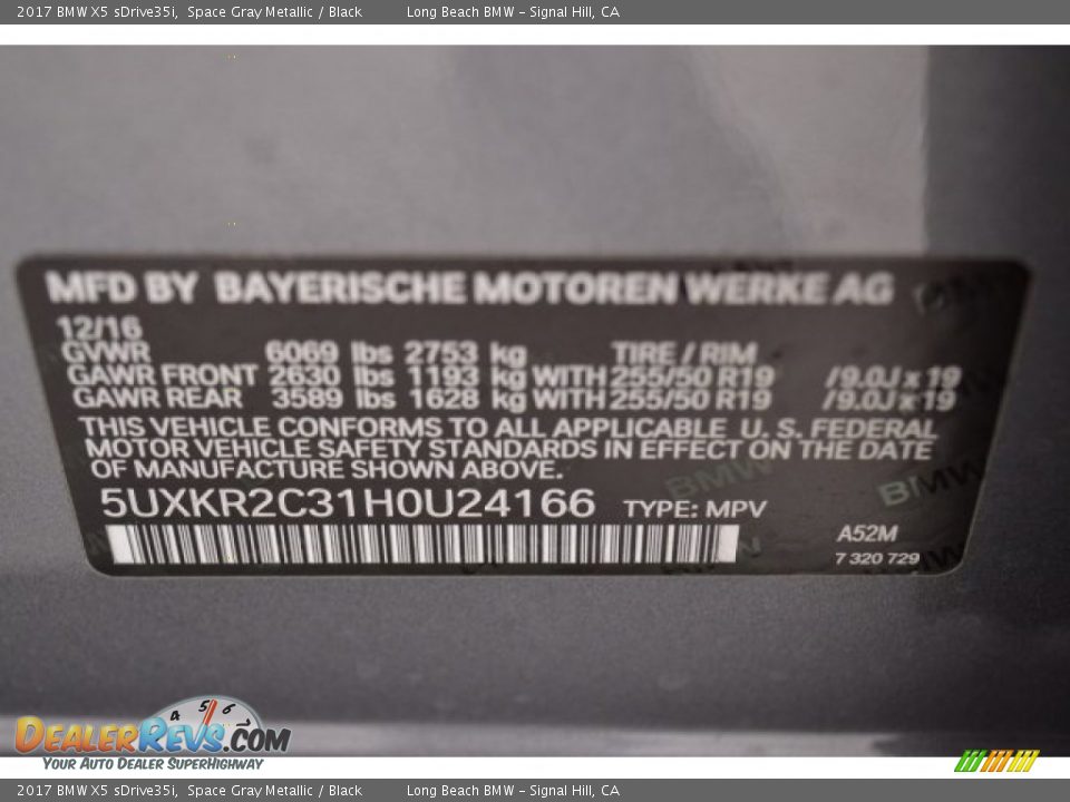 2017 BMW X5 sDrive35i Space Gray Metallic / Black Photo #30