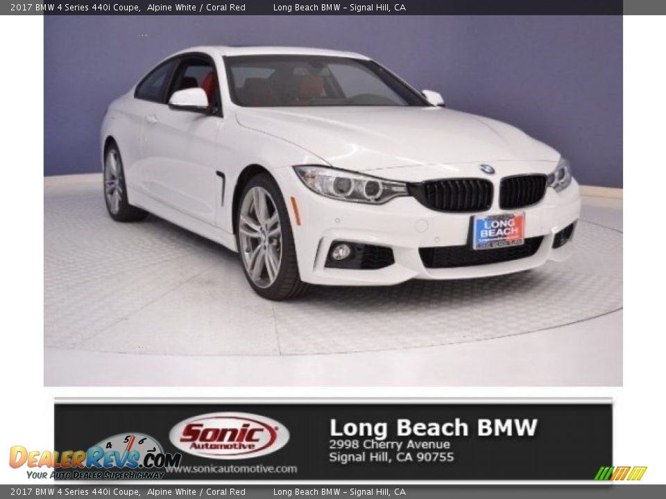 2017 BMW 4 Series 440i Coupe Alpine White / Coral Red Photo #1