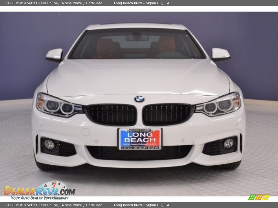 2017 BMW 4 Series 440i Coupe Alpine White / Coral Red Photo #2