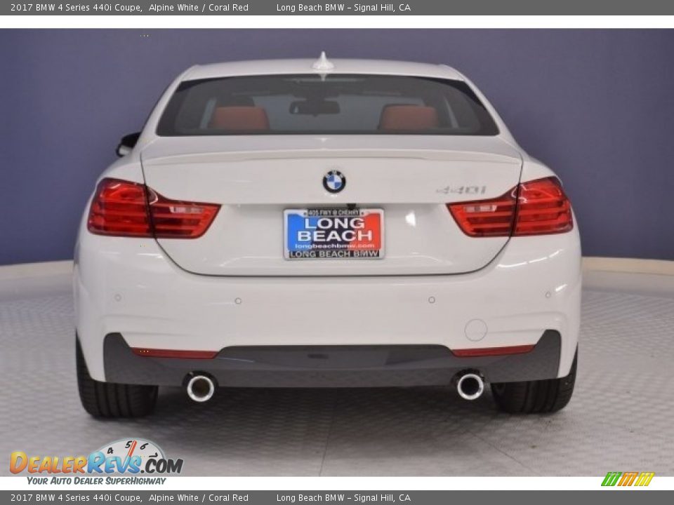2017 BMW 4 Series 440i Coupe Alpine White / Coral Red Photo #6
