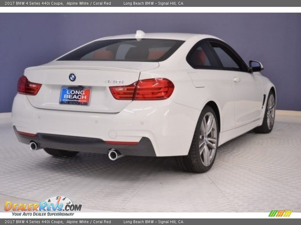 2017 BMW 4 Series 440i Coupe Alpine White / Coral Red Photo #7