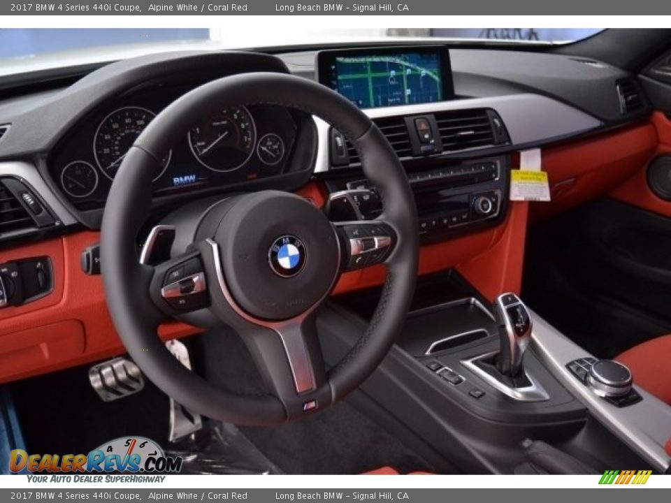2017 BMW 4 Series 440i Coupe Alpine White / Coral Red Photo #11