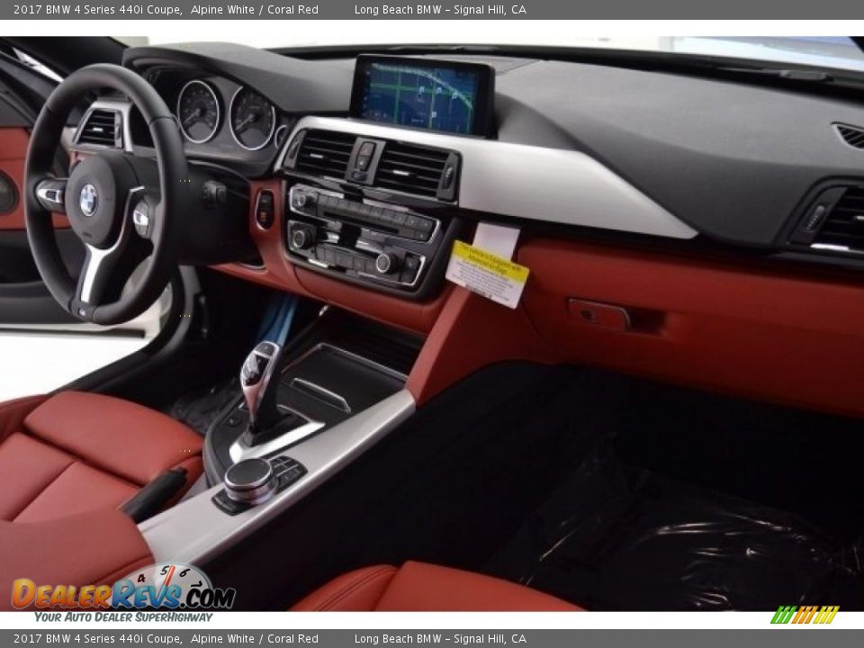 2017 BMW 4 Series 440i Coupe Alpine White / Coral Red Photo #16