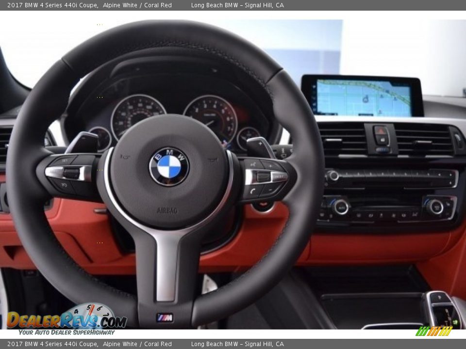 2017 BMW 4 Series 440i Coupe Alpine White / Coral Red Photo #28