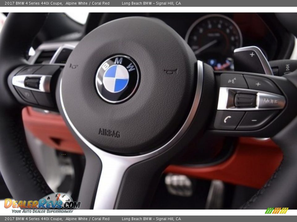 2017 BMW 4 Series 440i Coupe Alpine White / Coral Red Photo #29