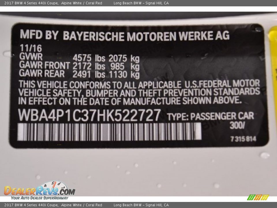 2017 BMW 4 Series 440i Coupe Alpine White / Coral Red Photo #30