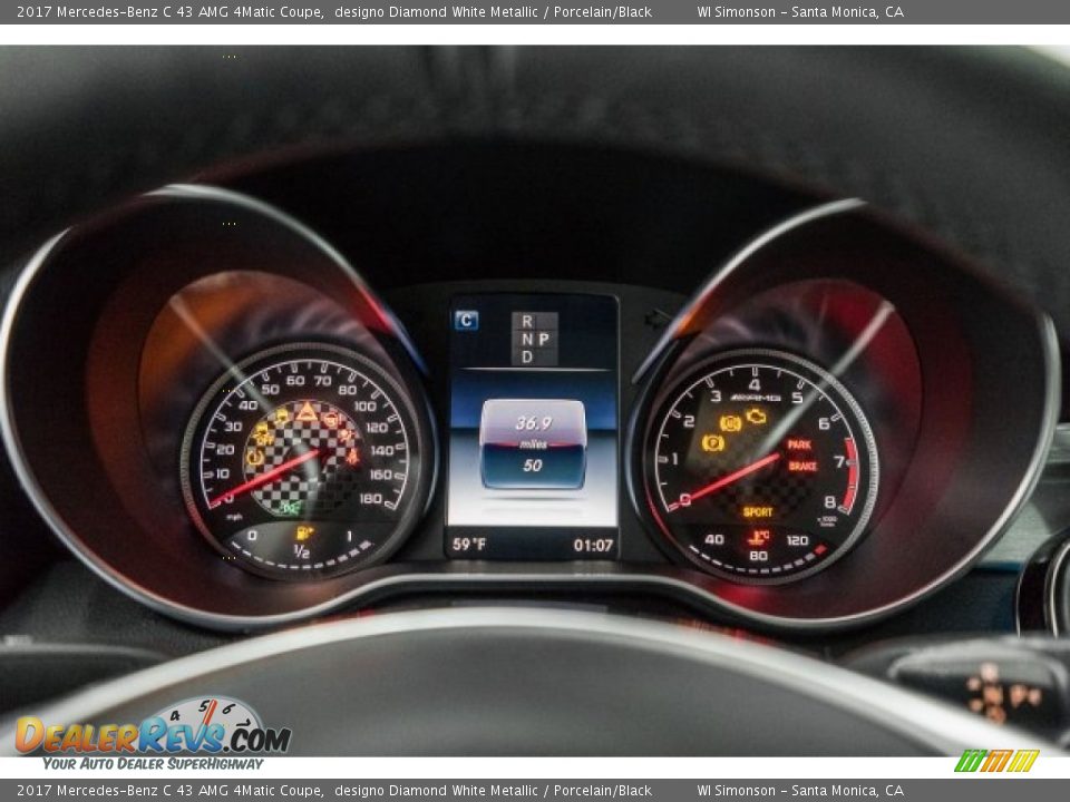 2017 Mercedes-Benz C 43 AMG 4Matic Coupe designo Diamond White Metallic / Porcelain/Black Photo #7