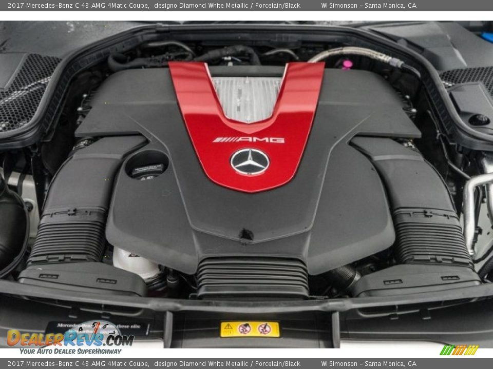 2017 Mercedes-Benz C 43 AMG 4Matic Coupe designo Diamond White Metallic / Porcelain/Black Photo #9