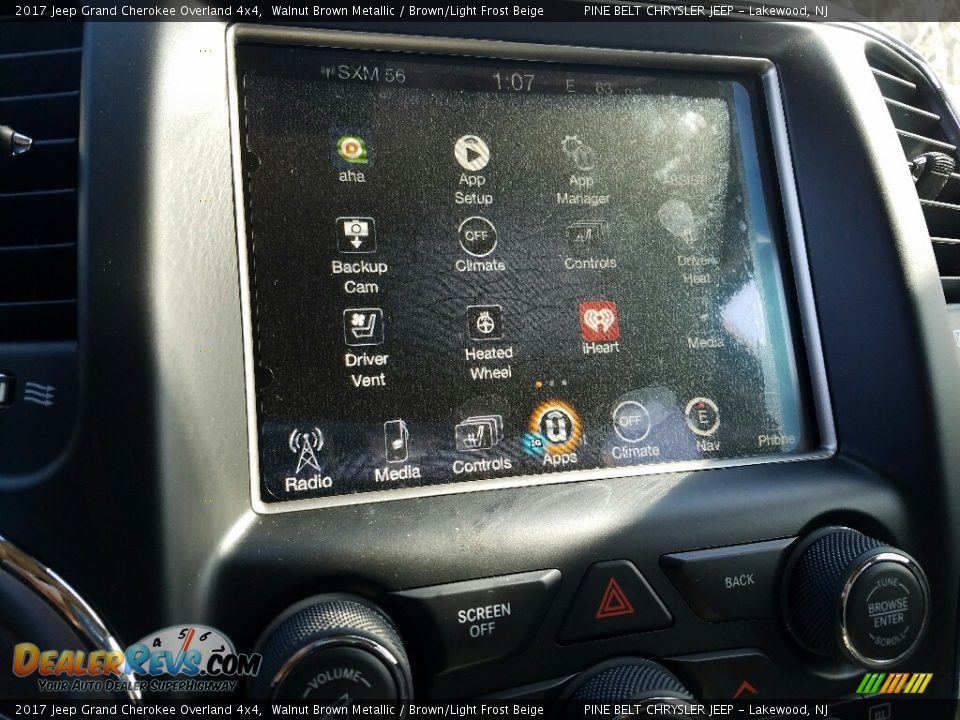 2017 Jeep Grand Cherokee Overland 4x4 Walnut Brown Metallic / Brown/Light Frost Beige Photo #10