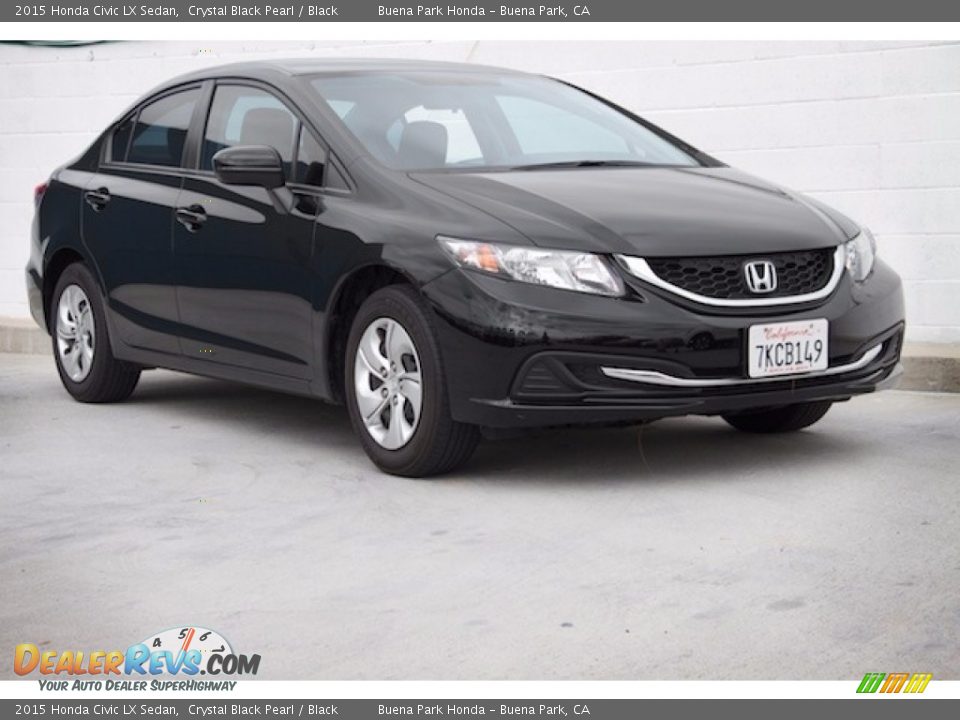 2015 Honda Civic LX Sedan Crystal Black Pearl / Black Photo #1