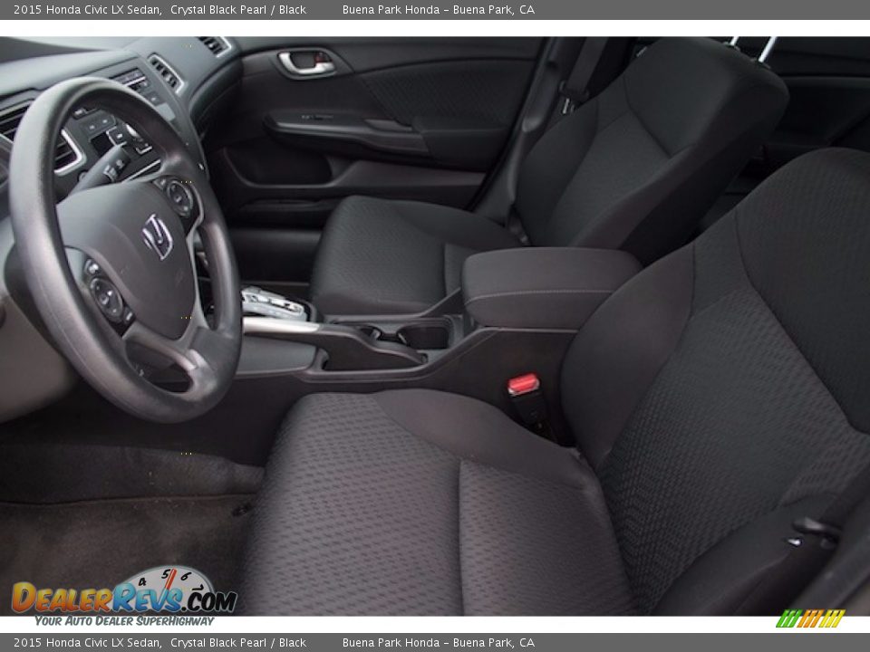 2015 Honda Civic LX Sedan Crystal Black Pearl / Black Photo #3