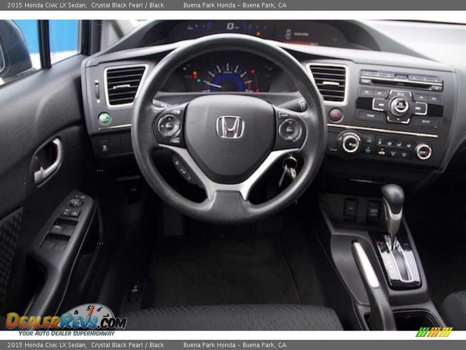 2015 Honda Civic LX Sedan Crystal Black Pearl / Black Photo #5