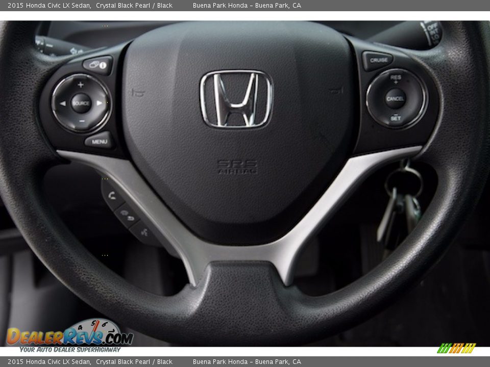 2015 Honda Civic LX Sedan Crystal Black Pearl / Black Photo #11