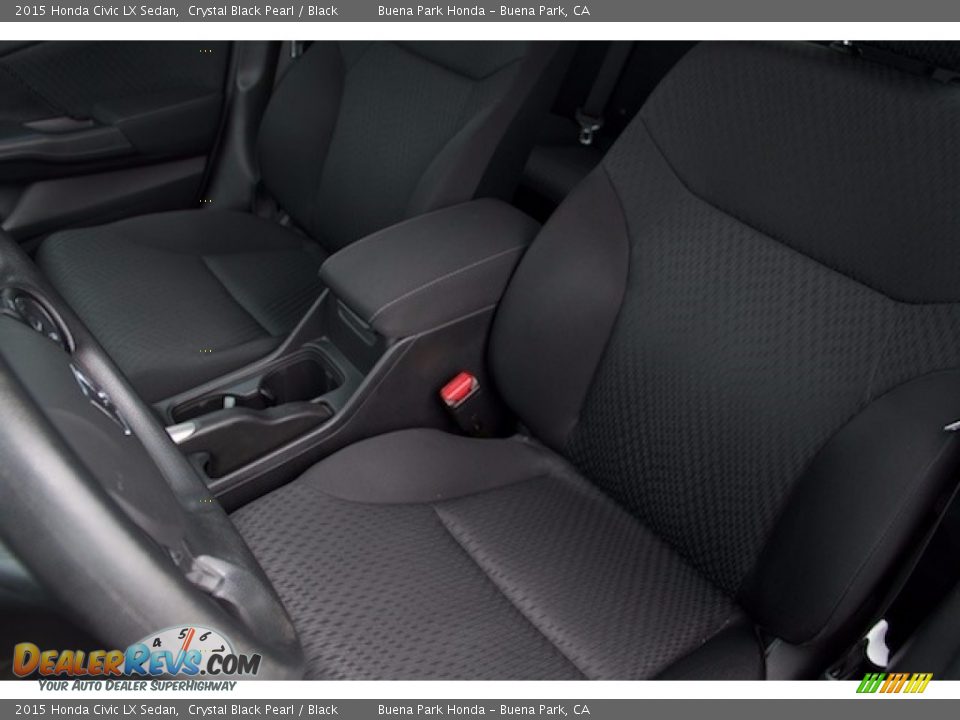 2015 Honda Civic LX Sedan Crystal Black Pearl / Black Photo #12