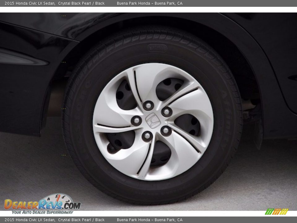 2015 Honda Civic LX Sedan Crystal Black Pearl / Black Photo #24