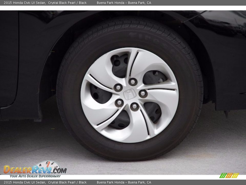 2015 Honda Civic LX Sedan Crystal Black Pearl / Black Photo #25