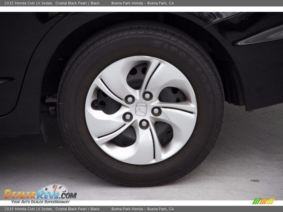 2015 Honda Civic LX Sedan Crystal Black Pearl / Black Photo #26