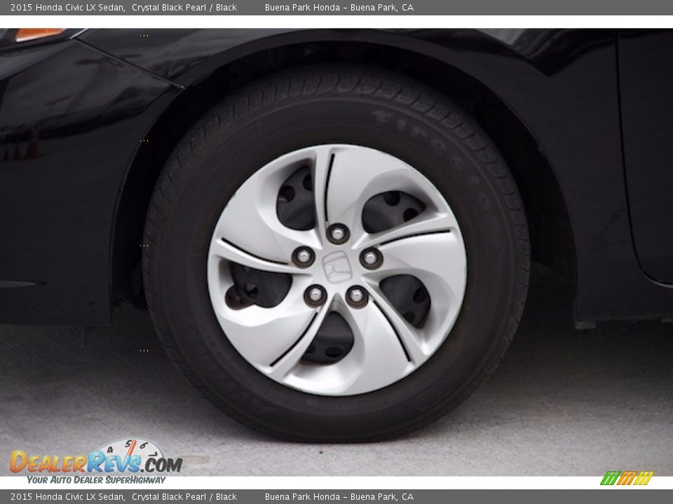 2015 Honda Civic LX Sedan Crystal Black Pearl / Black Photo #27