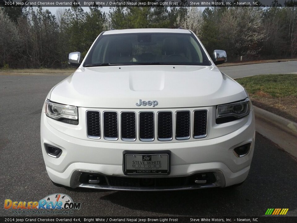 2014 Jeep Grand Cherokee Overland 4x4 Bright White / Overland Nepal Jeep Brown Light Frost Photo #3