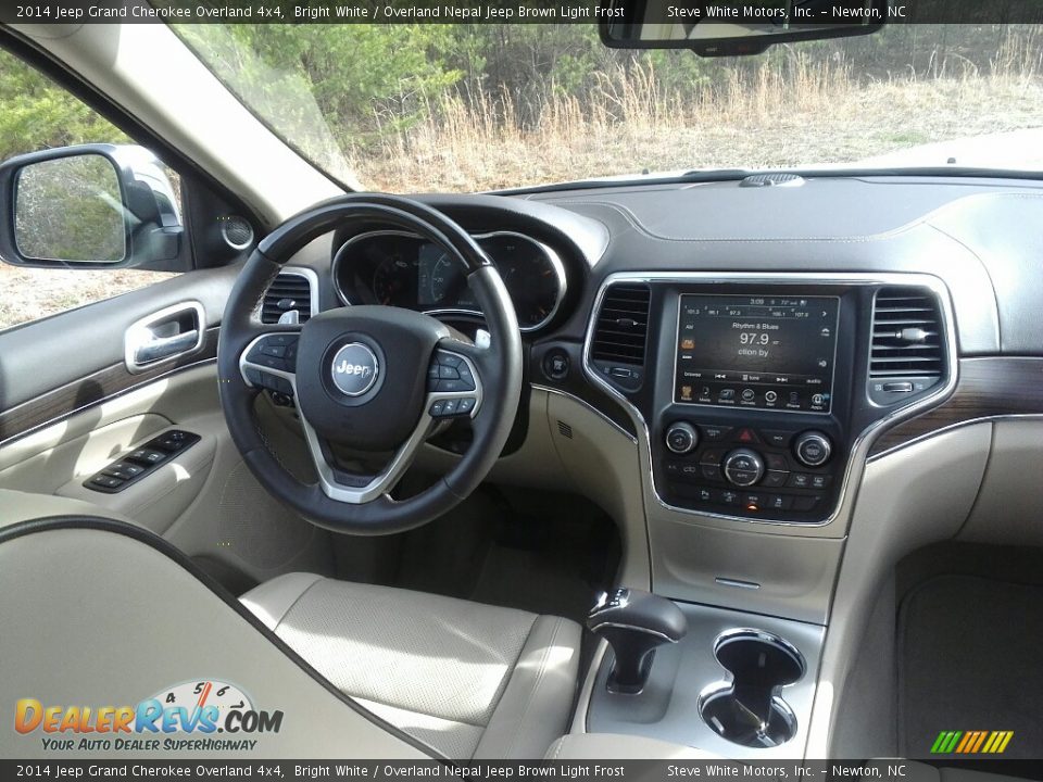 2014 Jeep Grand Cherokee Overland 4x4 Bright White / Overland Nepal Jeep Brown Light Frost Photo #17