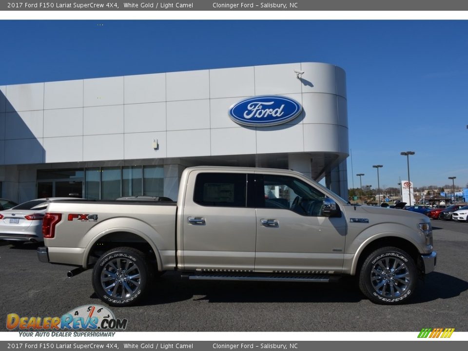 2017 Ford F150 Lariat SuperCrew 4X4 White Gold / Light Camel Photo #2