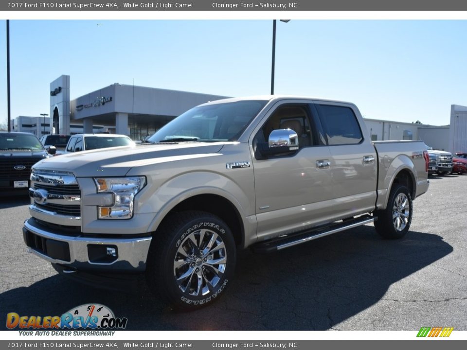 2017 Ford F150 Lariat SuperCrew 4X4 White Gold / Light Camel Photo #3