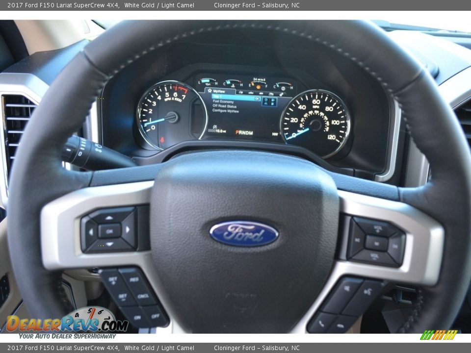 2017 Ford F150 Lariat SuperCrew 4X4 White Gold / Light Camel Photo #22