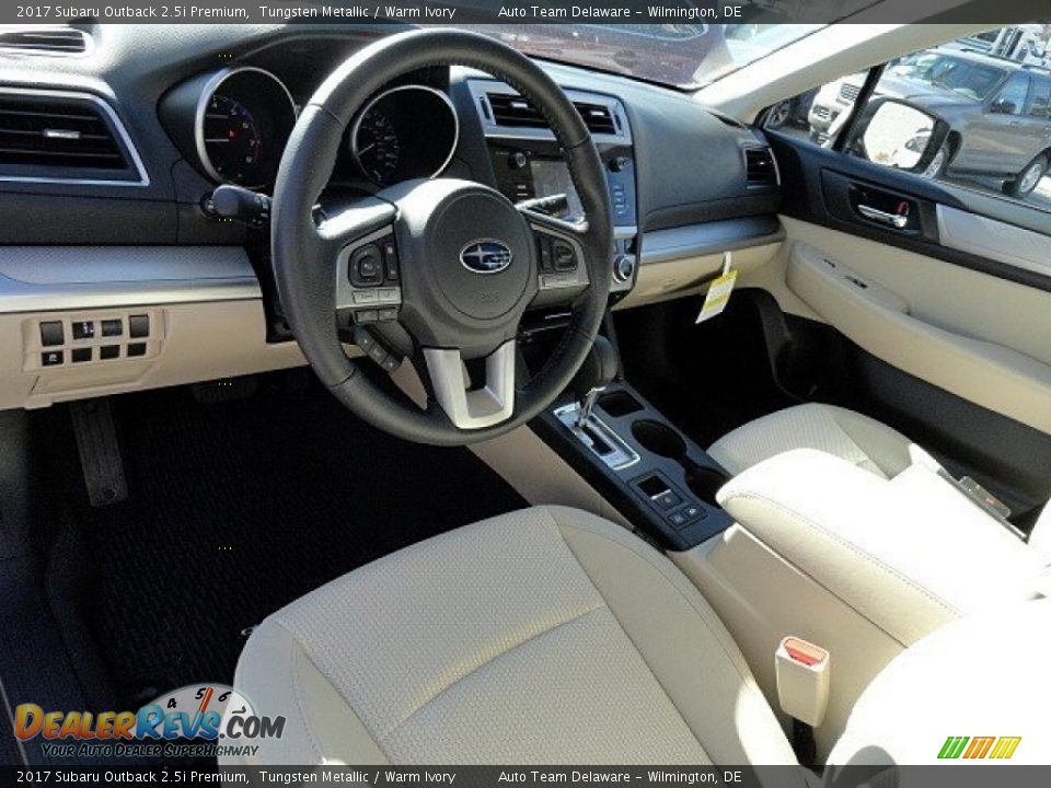 2017 Subaru Outback 2.5i Premium Tungsten Metallic / Warm Ivory Photo #13