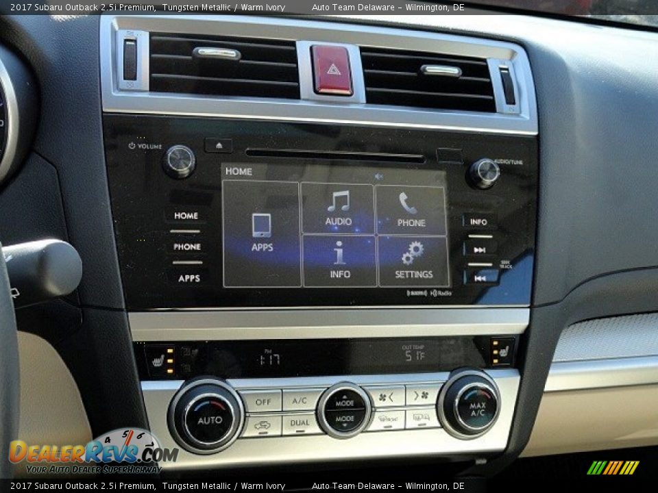 2017 Subaru Outback 2.5i Premium Tungsten Metallic / Warm Ivory Photo #15