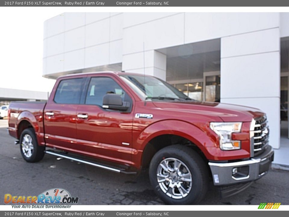 2017 Ford F150 XLT SuperCrew Ruby Red / Earth Gray Photo #1
