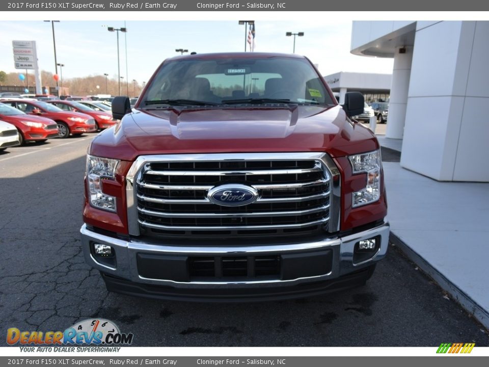 2017 Ford F150 XLT SuperCrew Ruby Red / Earth Gray Photo #4