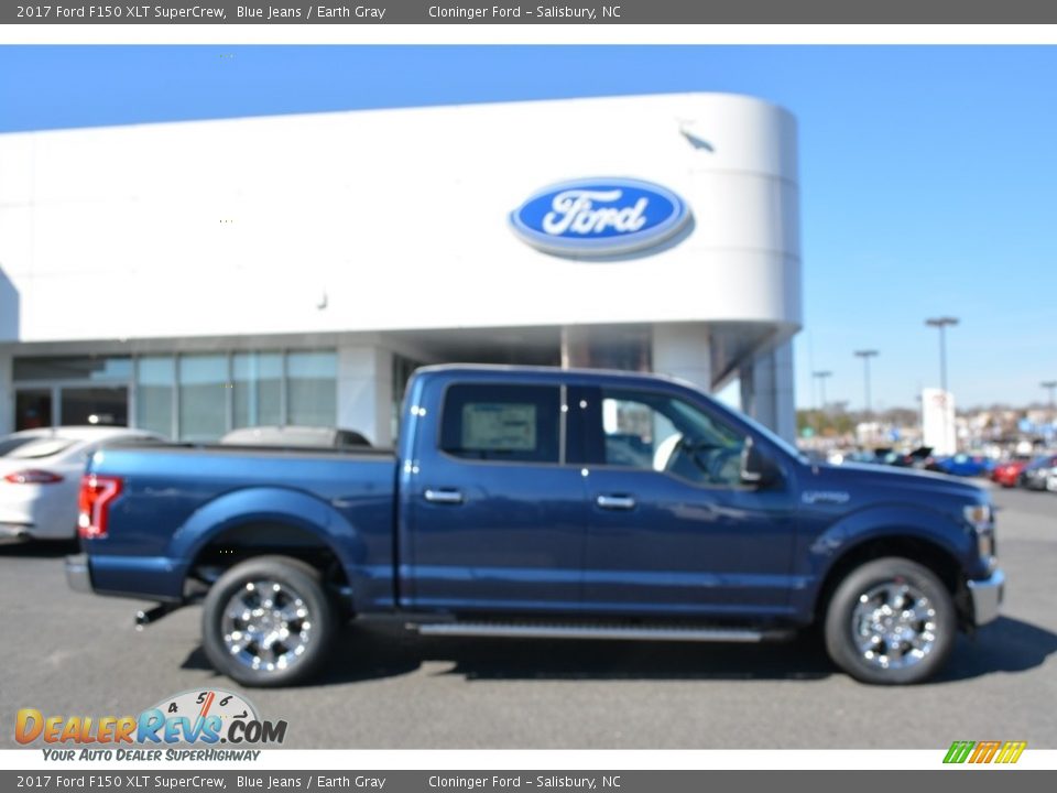 2017 Ford F150 XLT SuperCrew Blue Jeans / Earth Gray Photo #2