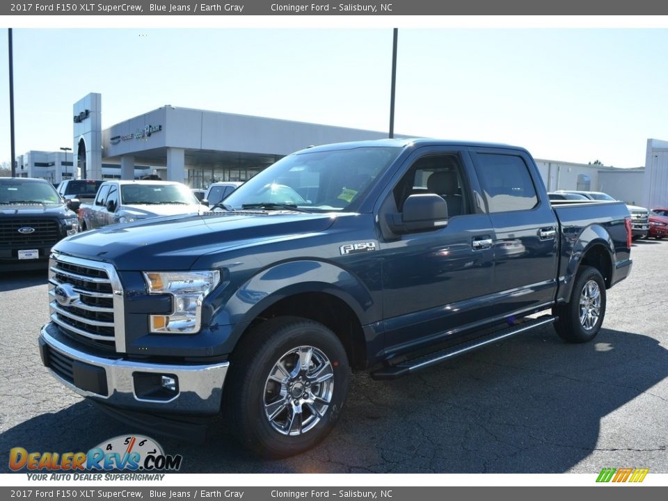 2017 Ford F150 XLT SuperCrew Blue Jeans / Earth Gray Photo #3