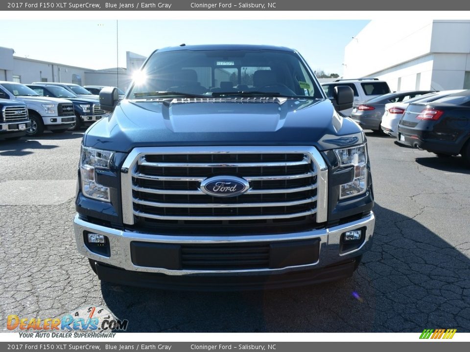 2017 Ford F150 XLT SuperCrew Blue Jeans / Earth Gray Photo #4