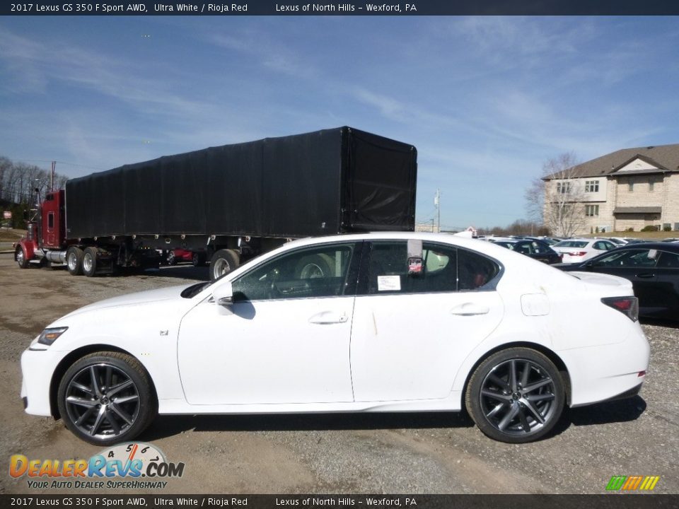 2017 Lexus GS 350 F Sport AWD Ultra White / Rioja Red Photo #3