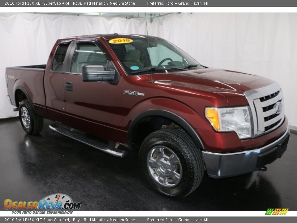 2010 Ford F150 XLT SuperCab 4x4 Royal Red Metallic / Medium Stone Photo #1